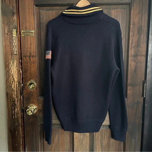 RALPH LAUREN Rugby Shawl Knitted Sweater - Picture 7 of 11